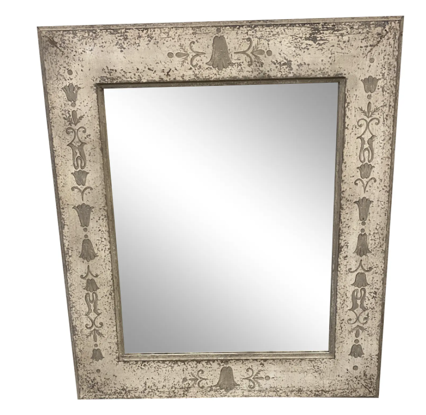 Painted Tuscan Mirror Frame With Mirror
